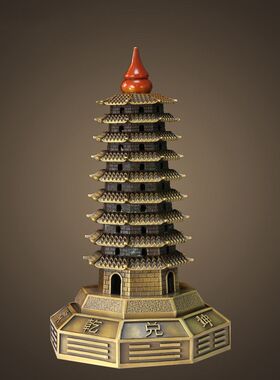 文昌塔摆件全铜九层9层 客厅玄关书房书桌办公室S大中小号工艺礼