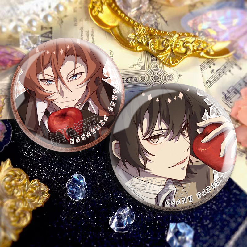 文豪野犬动漫同人原创周边二次元银葱双闪吧唧马口铁谷子徽章 - 图1