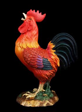 手工彩绘全铜金鸡报晓铜公鸡摆件铜工艺礼品