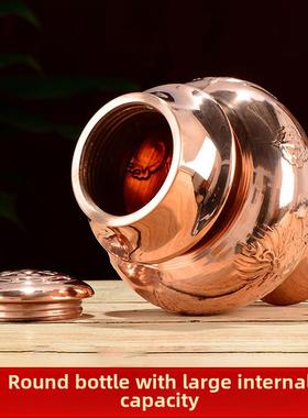 红铜光面雕花八吉祥宝瓶居家桌面装赞摩尼宝财神宝瓶摆件