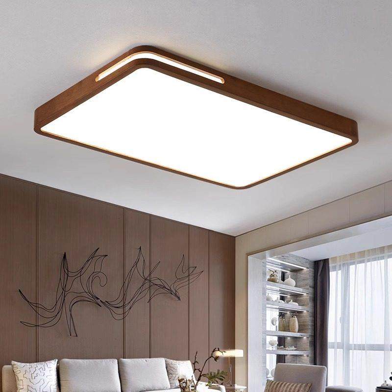 新中式实木客厅主卧室胡桃木LED吸顶灯书房饭厅房间中古简约灯具,淘宝优惠券,粉丝福利购,淘宝优惠卷