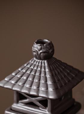 创意陶瓷迷你灯塔摆件复古家用禅意茶道装饰品微景观鱼缸造景配件