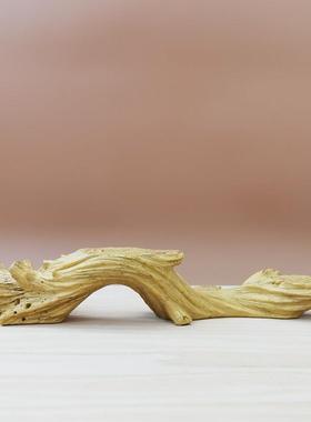 仿真树桩假木桩树根摆件枯木底座禅意木头桩子造景天然树脂小根雕