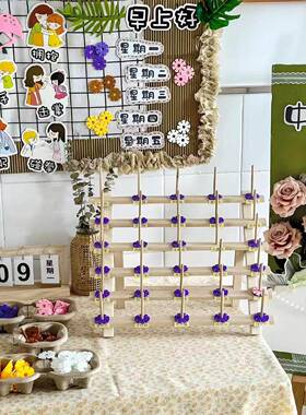 签到台布置装饰幼儿园环创进园晨检自主打卡小班木工我来啦家长会