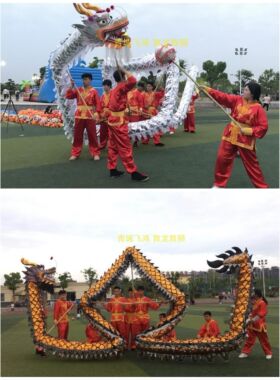 舞龙道具烫金龙龙灯国标龙舞龙舞狮青城飞鸿舞龙牛津布烫金龙质保