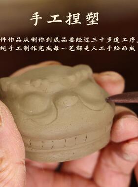 吉兔坊北派醒狮国潮醒狮簧摇头萌趣可爱解压汽车摆件车载招财装饰