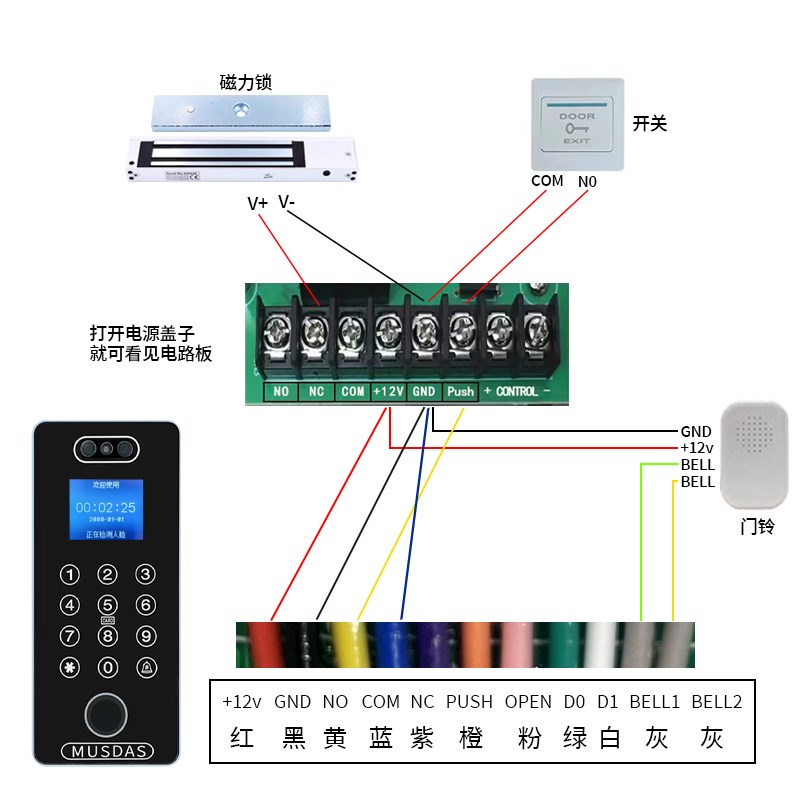 Face fingerprint Bluetooth access control machine applet one-click attendance waterproof access control package temporary password remote door opening