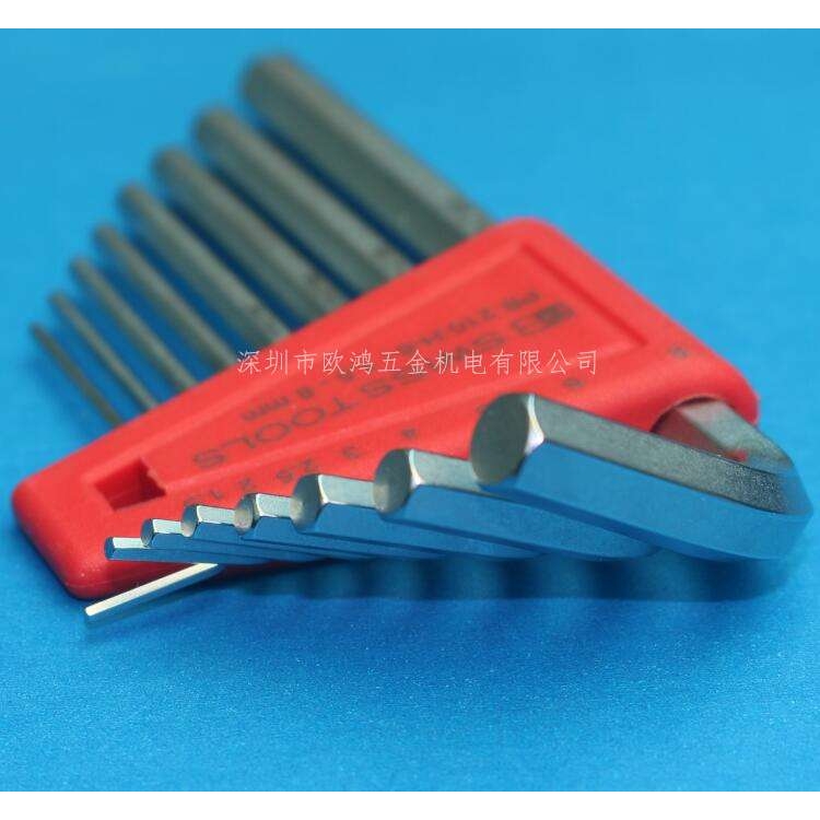 进口瑞士 PB 210.H-8 套装1.5-8mm公制平头L型内六角扳手 六角匙 - 图1