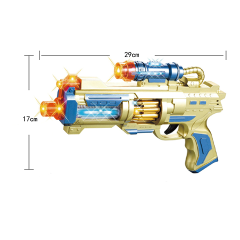 儿童电动玩具枪发光发声灯光震动八音枪男孩左轮手枪地摊热卖玩具 - 图2