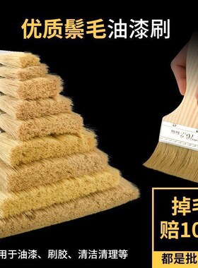 油漆刷子工业用胶水硬毛刷家用烧烤猪毛刷子软毛刷清洁除尘毛刷
