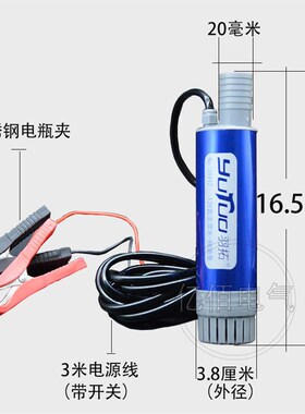 电动柴油抽油泵12V24伏加油机加油箱油抽子加油枪自吸泵潜水油泵