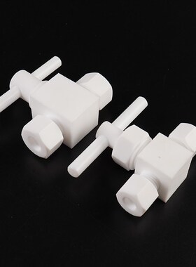 四氟卡套球阀PTFE特氟龙针型阀 聚四氟乙烯截止阀四氟管螺纹耐酸