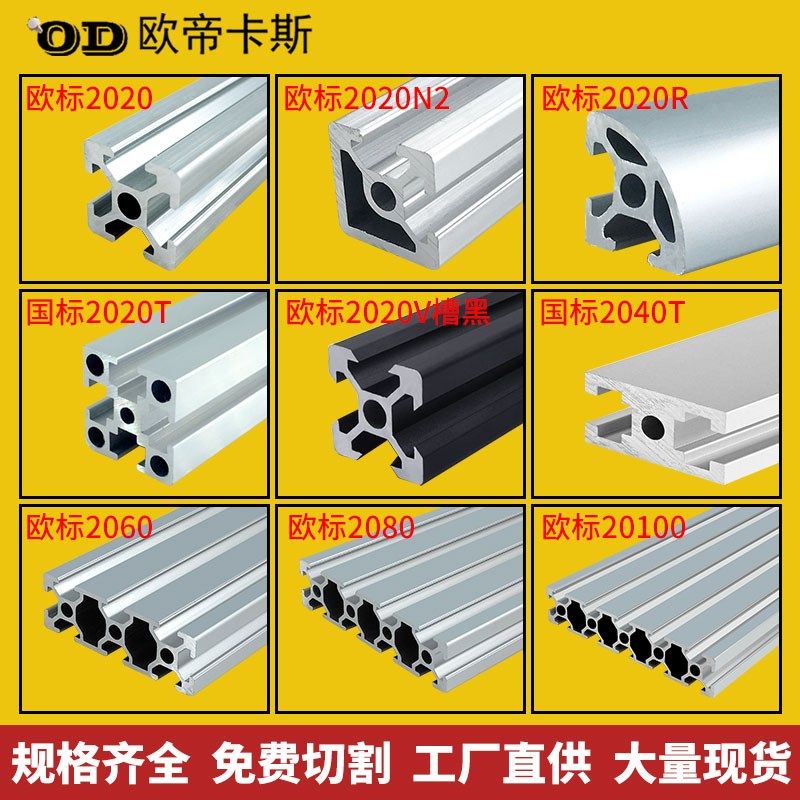 欧帝卡斯2020铝型材 欧标2020N2两面封 自制电脑机箱框架diy材料,淘宝优惠券,粉丝福利购,淘宝优惠卷
