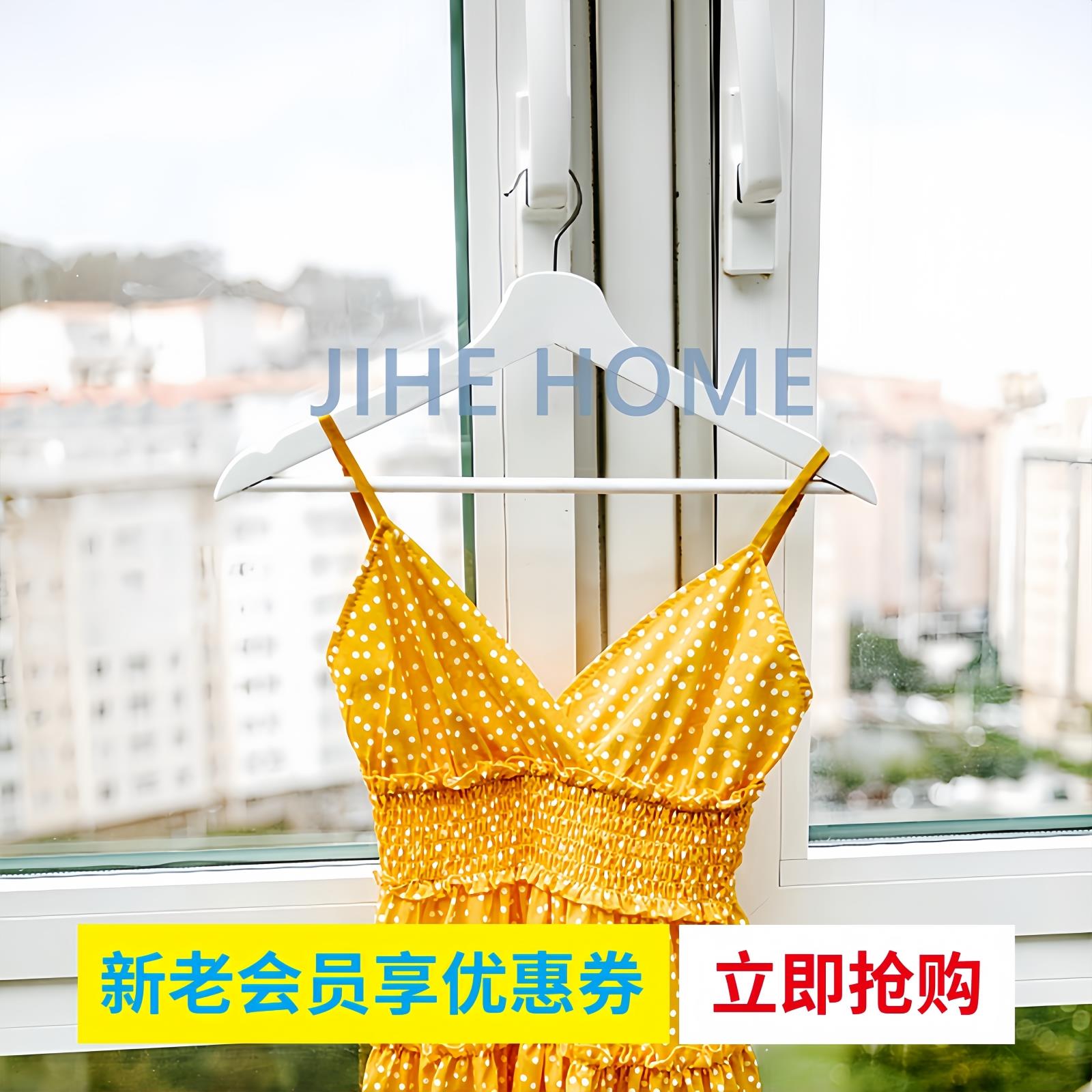 【品牌正品】简约天然实木衣架服装店黑白色成人衣架家用衣撑子晾 - 图3