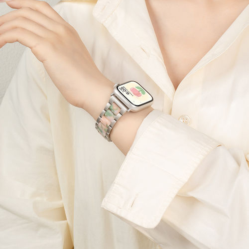 美派适用iwatch11表带苹果S10手表applewatch9新款S9金属间树脂S8夏季女生SE新款腕带S7运动7创意iphone智能3 - 图0