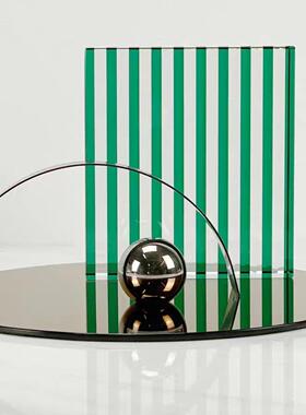 现代中式金属托盘底座水晶球托盘客厅样板间电视柜酒柜玄关装饰品