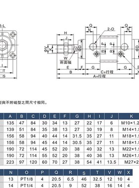 TWSNS台氣山耐斯标准气缸MBB缸径50行程25/50/75/100/200/300/400