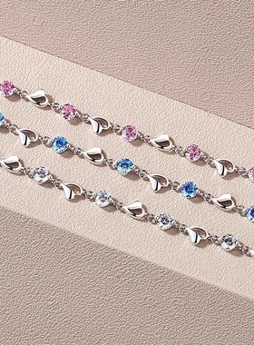 正品PT950铂金手链专柜18K白金手镯钻石手链女友生日情人节礼物