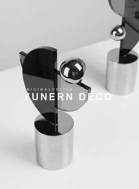 简约现代几何水晶雕塑摆s件样板间书房家居玄关博古架装饰品摆设