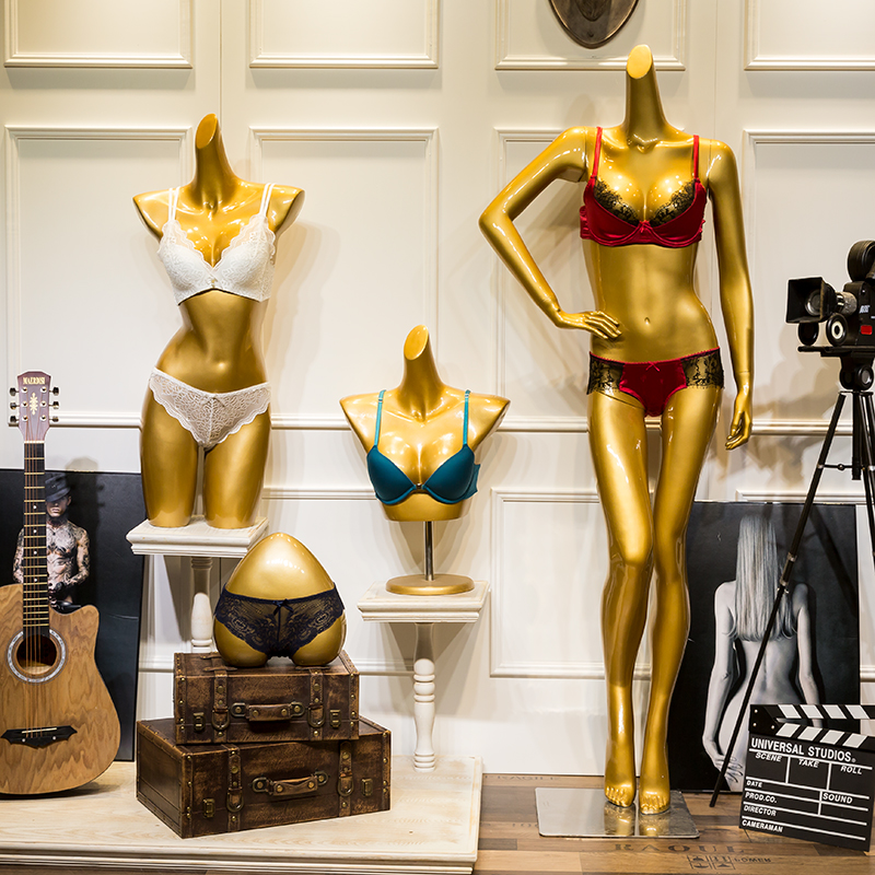 聚拢假人体模型内衣店模特道具女全身橱窗展示架半身服装模特 - 图2