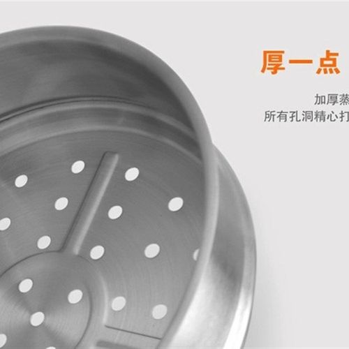 大尺寸不锈钢蒸笼加厚蒸格炒锅蒸笼蒸屉蒸碟蒸盘32,34,36,38cm - 图2