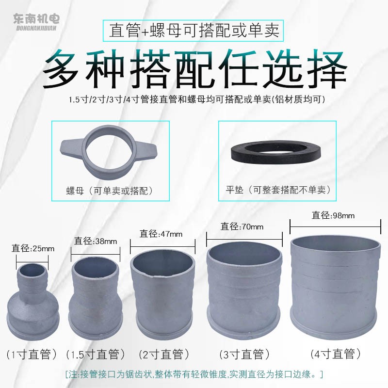 汽油机抽水泵配件168F170F 4寸转3寸变2寸转1寸1.5寸管接扳手螺母 - 图1