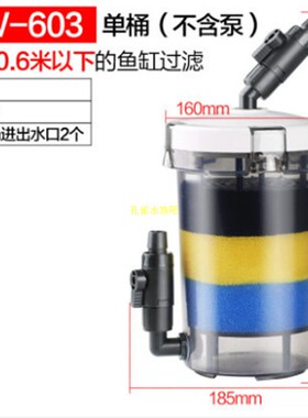 森森佳璐LW-603鱼缸前置过滤桶水族箱串联过滤设备鱼缸净化过滤器