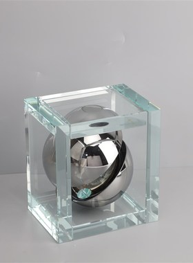 欧式简约水晶方块球摆件样板房售楼部卧室书房客厅桌面玄关饰品