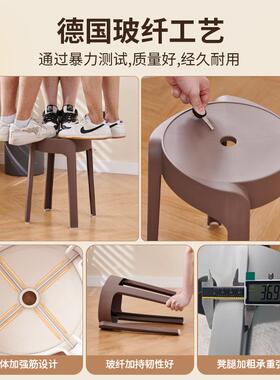 厚?特厚塑料用凳子加家用结实耐可叠60361放简约现客人代备用圆板