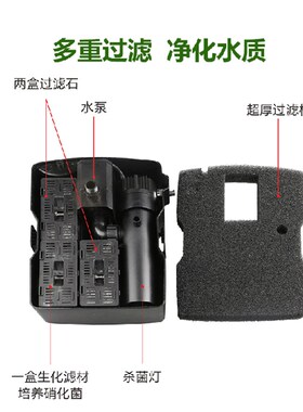 森森喷泉泵池塘鱼池水循环系统假山喷水泵小型过滤器过滤系统室外