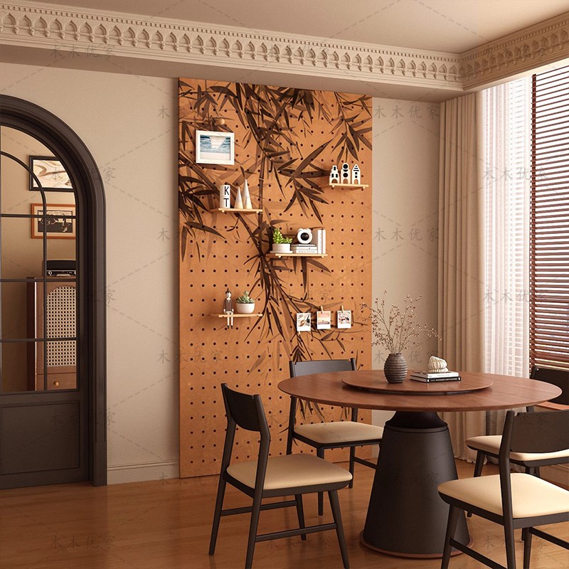 Entrance entrance hole board storage rack custom-made medieval style bamboo decorative shape wall electrical box blocking storage rack