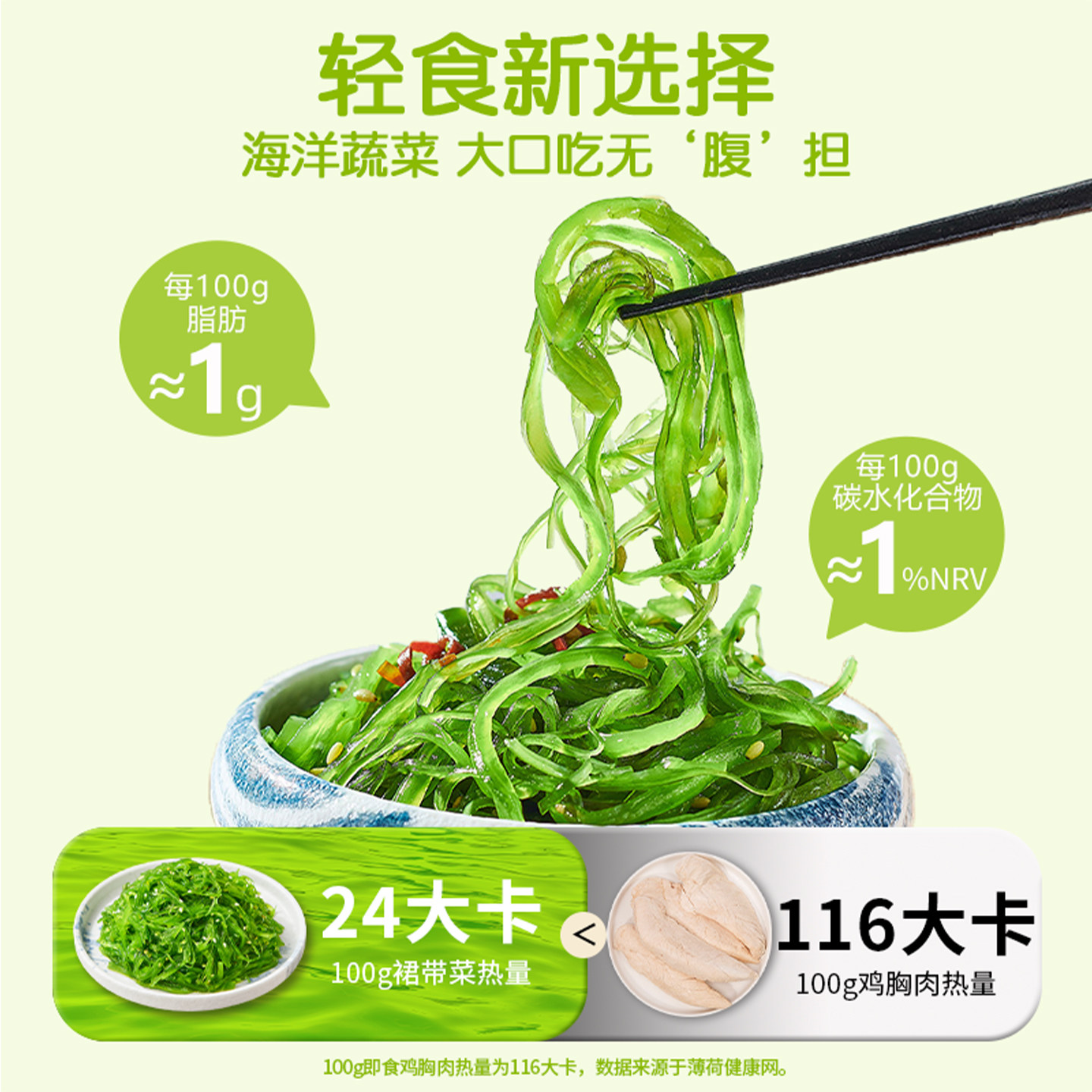 小熊船长低脂裙带菜丝小包装开袋即食中华海草丝沙律日料海藻沙拉,淘宝优惠券,粉丝福利购,淘宝优惠卷