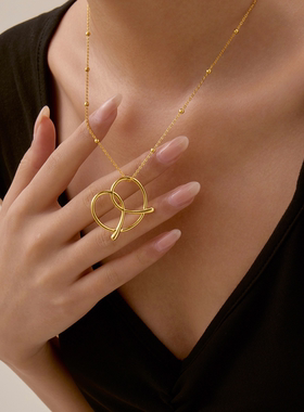 S925银镀18k金简约纯银小众原创