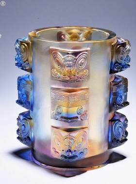 琉璃节节高笔筒摆件刻字办公室高档纪念品送老板老师同学毕业礼物