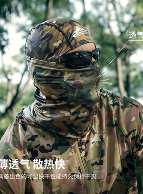 冰丝头套男夏季钓鱼防晒头罩口罩