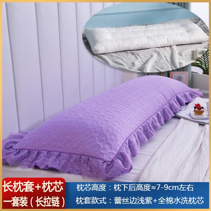 70YF韩版蕾丝双人长枕套1.5米纯棉长枕头套1.2米情侣双人长枕 - 图2