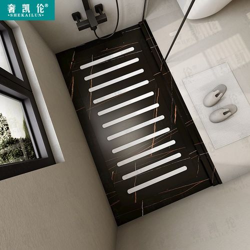 卫生间下沉式淋浴房定制岩板浴室无障碍冲凉脚垫防滑石底座踏板 - 图1