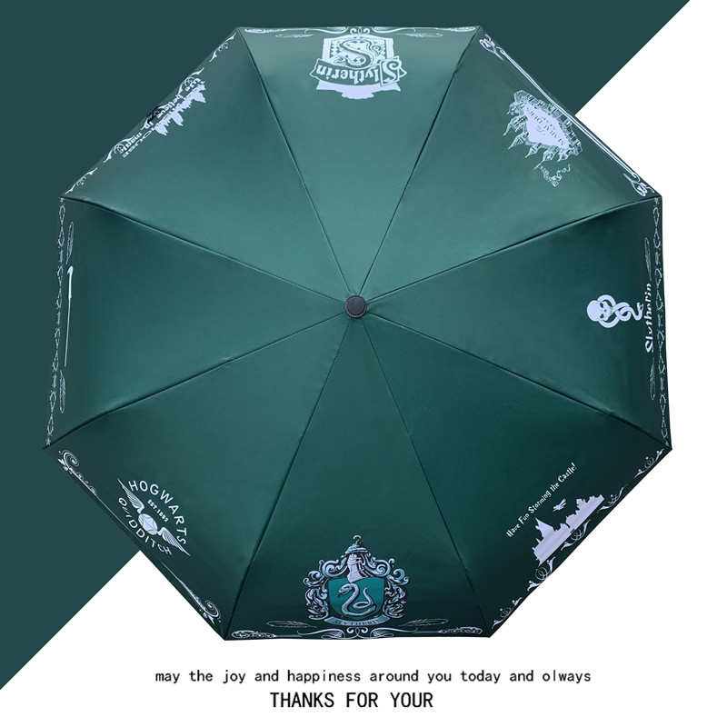 哈利学院雨伞狮院蛇院鹰院獾院二次元周边黑胶全自动男女礼物雨伞 - 图0