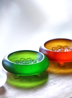 古法琉璃莲花香插线香摆件居家客厅茶室桌面摆放装饰香道用品