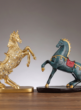 马摆件招财客厅玄关酒柜装饰品办公室书房书柜工艺品马到成功摆设