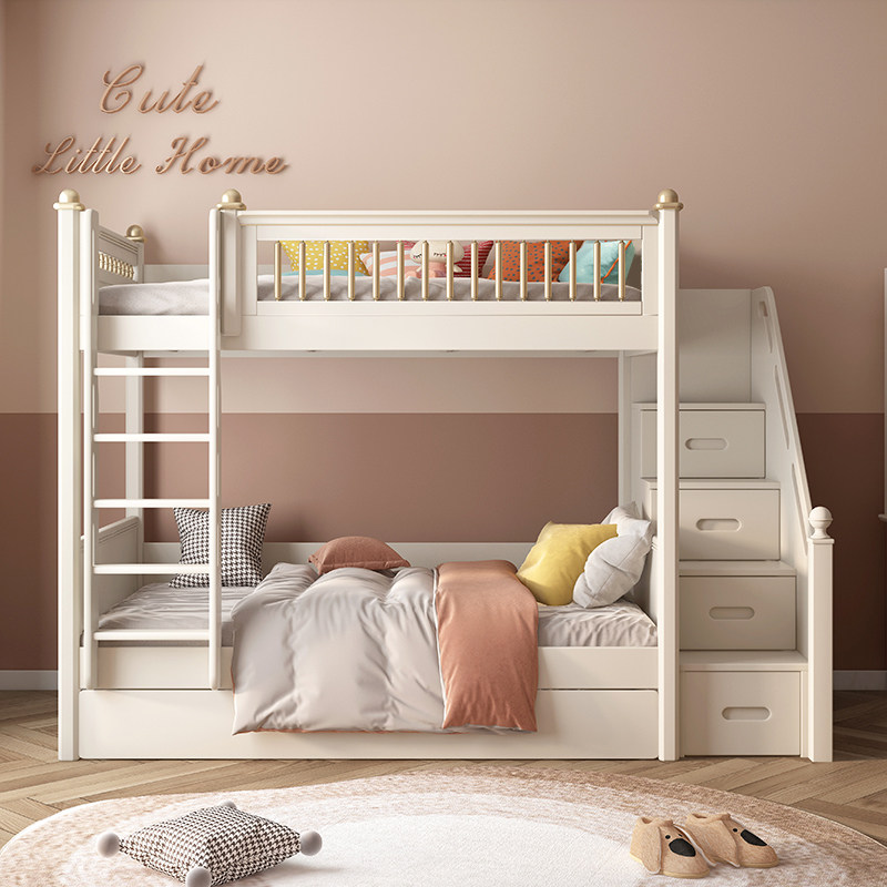 儿童上下床加高护栏上下铺双层床男孩小户型高低床女孩实木子母床,淘宝优惠券,粉丝福利购,淘宝优惠卷