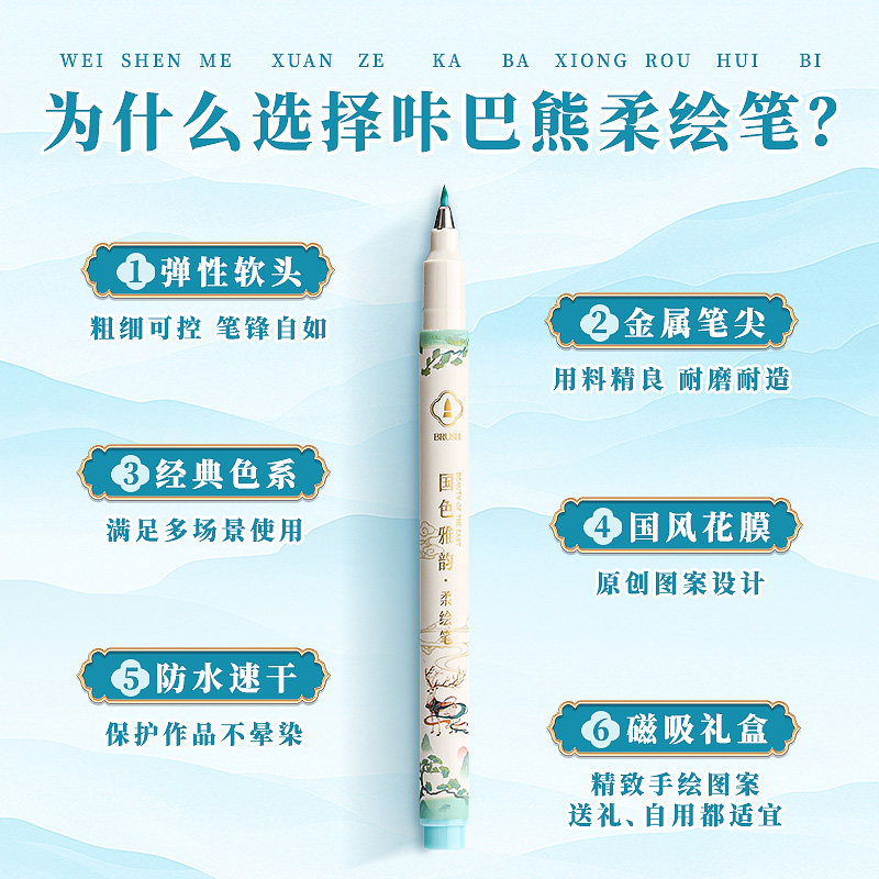 软头柔绘笔秀丽笔全套幼儿园可水洗食品级勾线笔儿童美术小学生专用彩色soft描线笔小楷极细柔顺揉绘手帐笔,淘宝优惠券,粉丝福利购,淘宝优惠卷