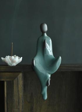 无相佛新中式陶瓷哥窑摆件创意现代简约玄关博古架摆设禅意装饰品