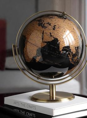 轻奢高档地球仪摆件办公室书桌客厅玄关电视柜酒柜家居装饰品现代