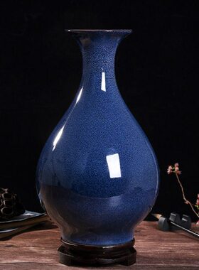 窑变星空蓝霁蓝花 景德镇陶瓷家居客厅瓷器摆件 博古架工艺品