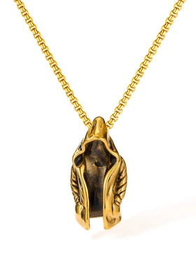 欧美钛钢项链男士刺客斗篷风衣吊坠不锈钢复古嘻哈朋克风