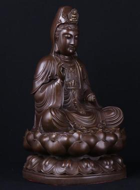 杨铜记铜南海观音菩佛像家居摆件幸福 工艺品摆件 观世音