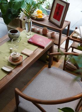 四瑞谷黑胡桃榻榻米康桌海湾窗桌阳台茶室禅宗新中国风低桌小茶桌