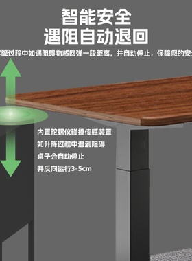 电动升降桌站立式办公桌学习桌子双电机升降桌架电脑桌升降桌腿