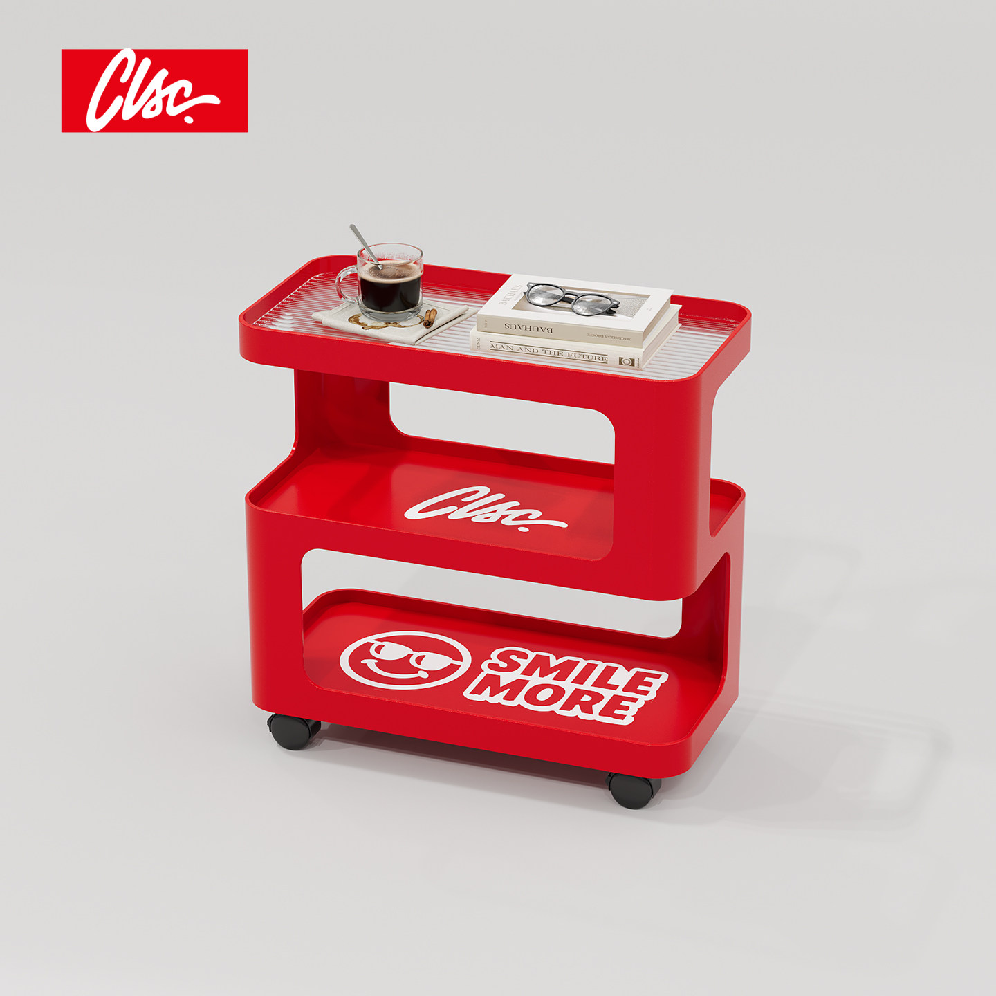 CLSC可移动边几置物架沙发卧室床边几创意多功能储物架收纳小推车